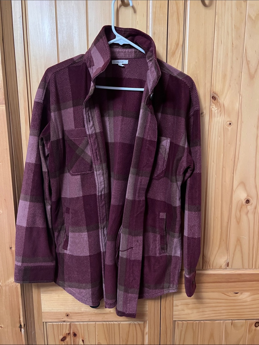 Maurices Plum Knit shacket, with pockets
